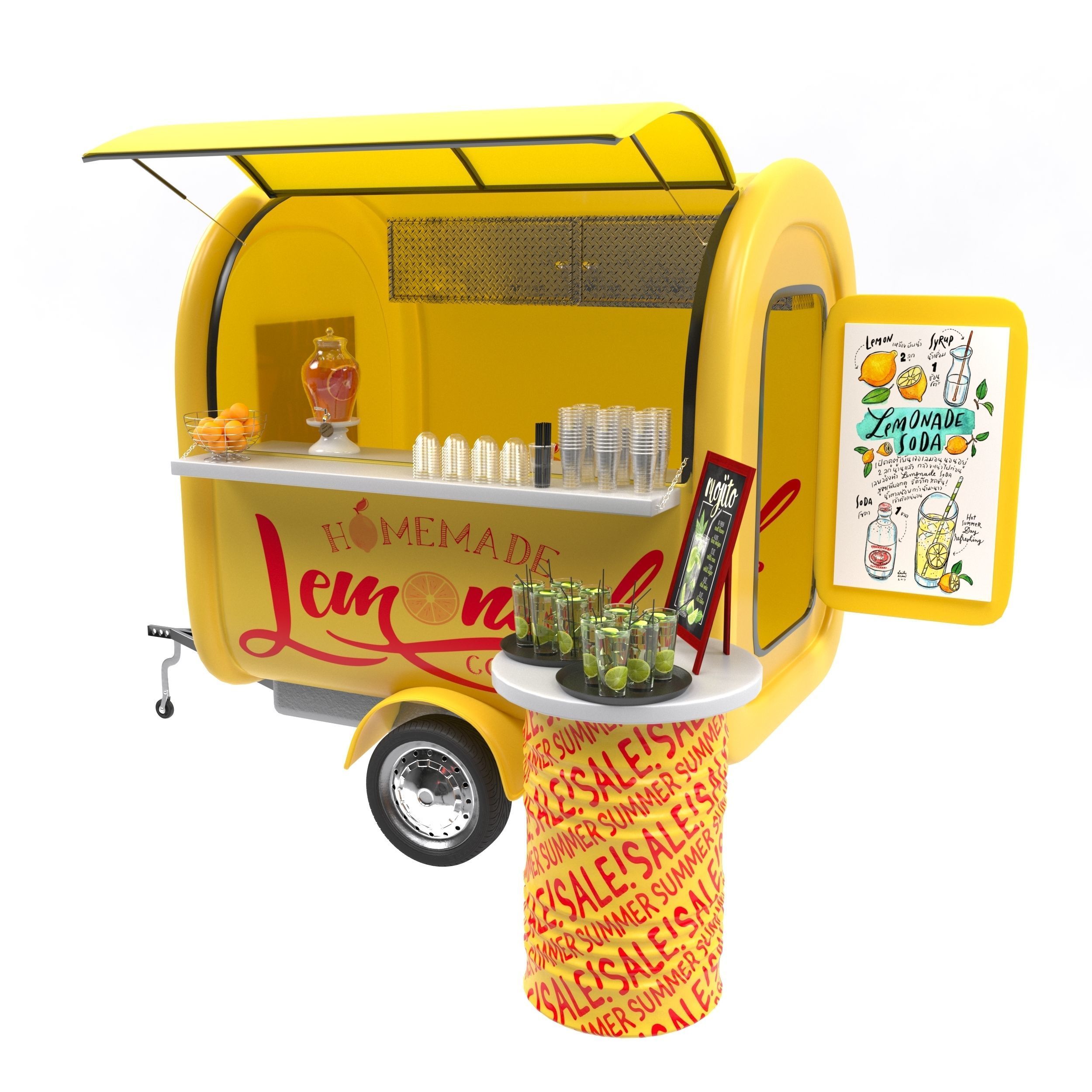 Lemonade truck 3D model_5