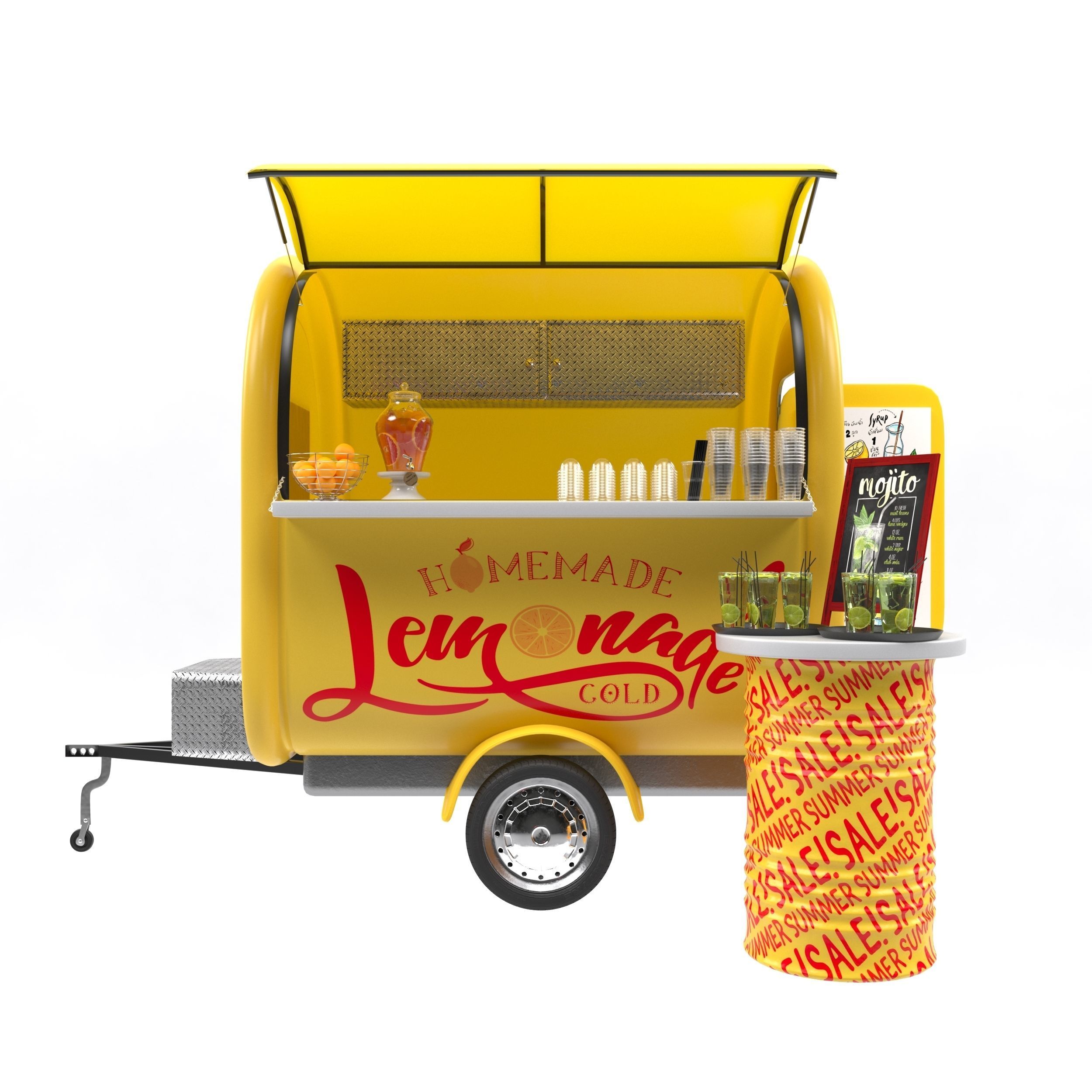 Lemonade truck 3D model_4