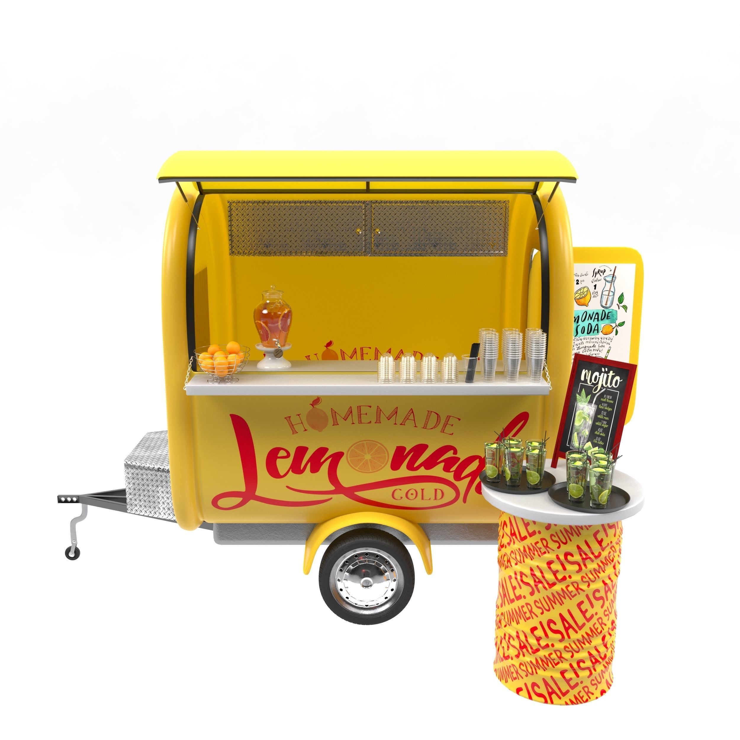 Lemonade truck 3D model_3