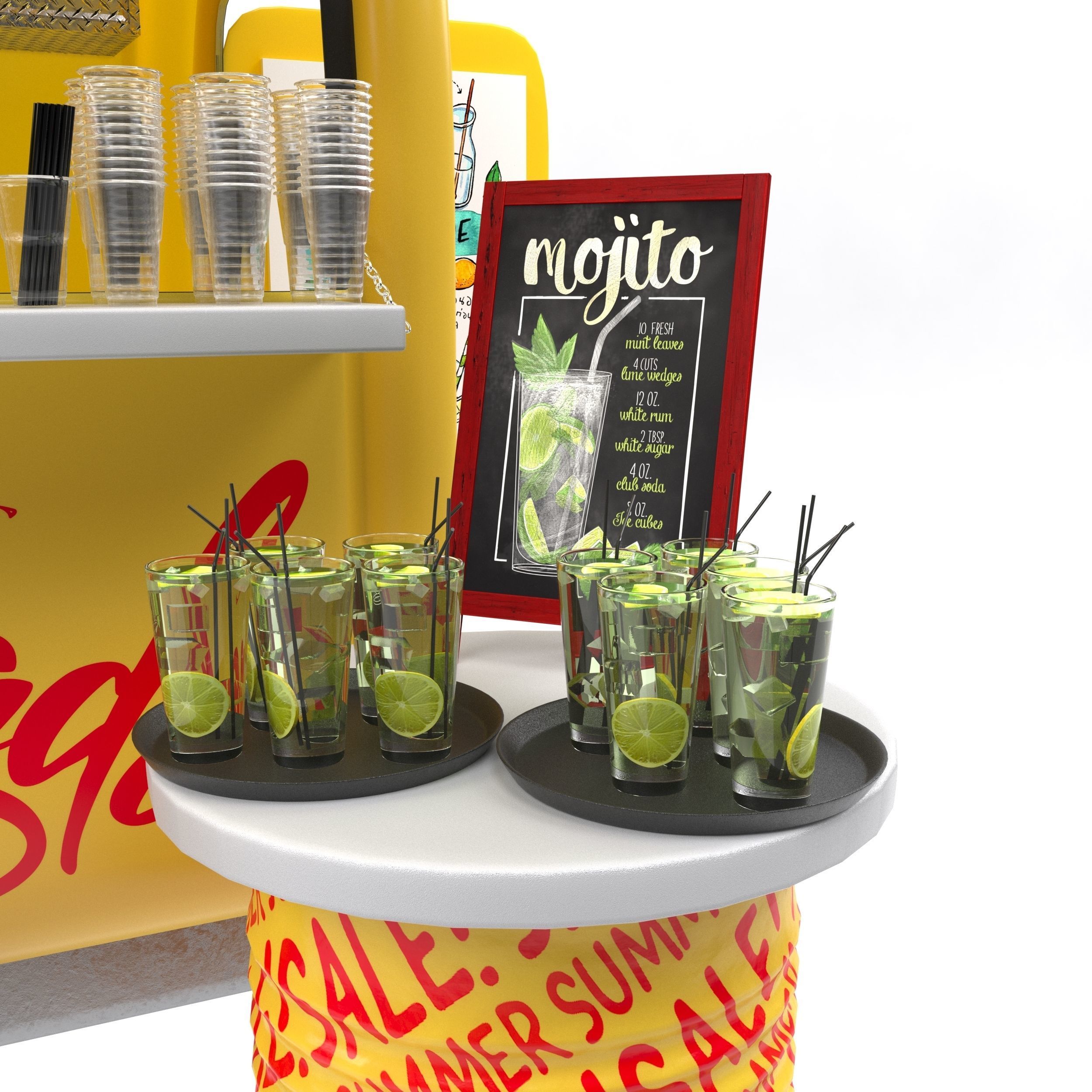 Lemonade truck 3D model_6