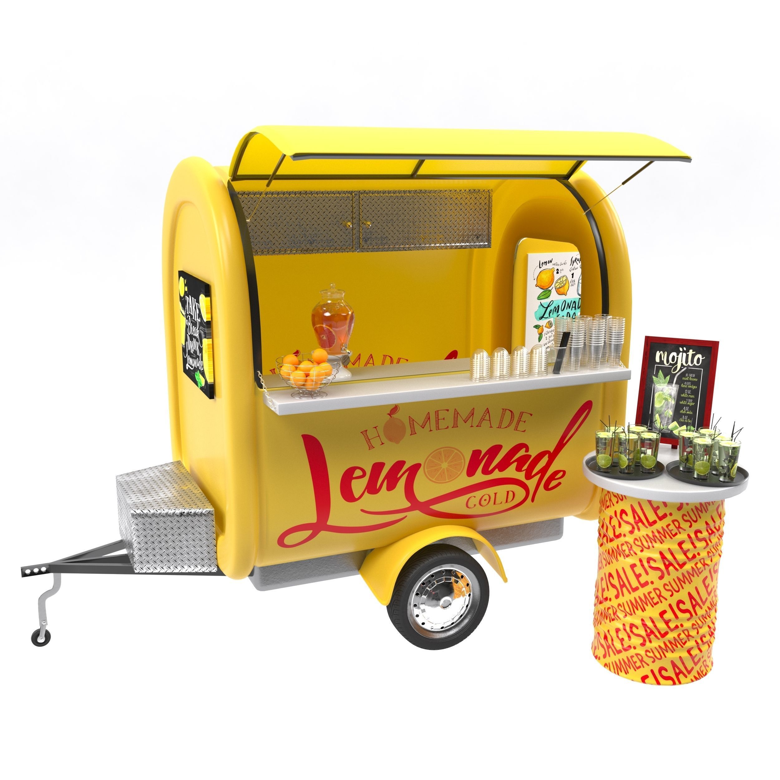Lemonade truck 3D model_1