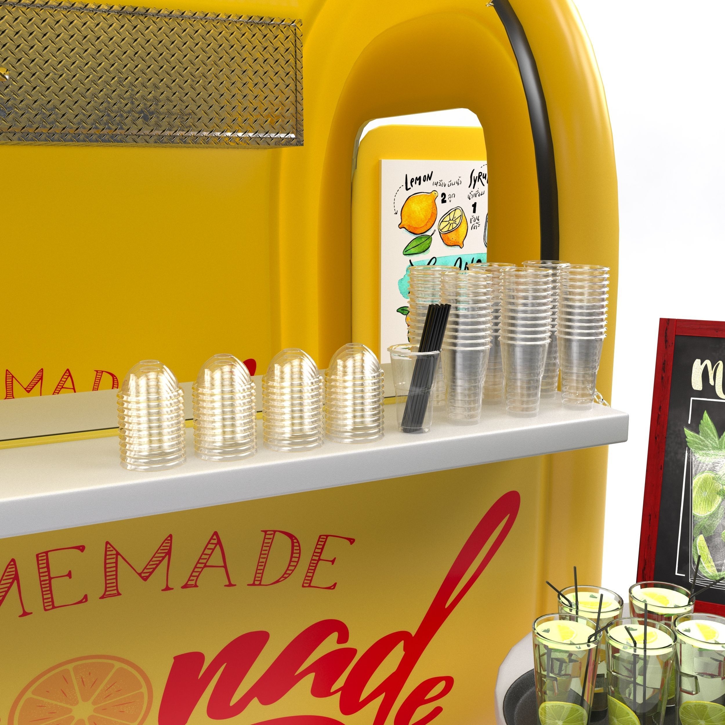 Lemonade truck 3D model_7