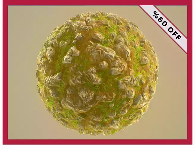 Stylized PBR Rock Ground Terrain Seamless Material Texture