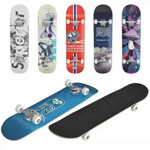 Skateboards skateboard with owl 3D model