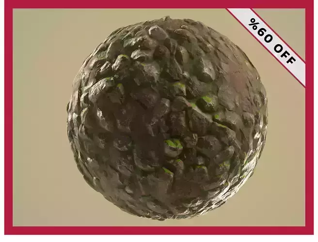 Stylized PBR Rock Ground Terrain Seamless Material Texture