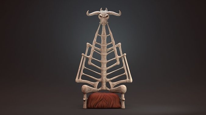 THRONE BONES SKELETOR Low-poly 3D model
