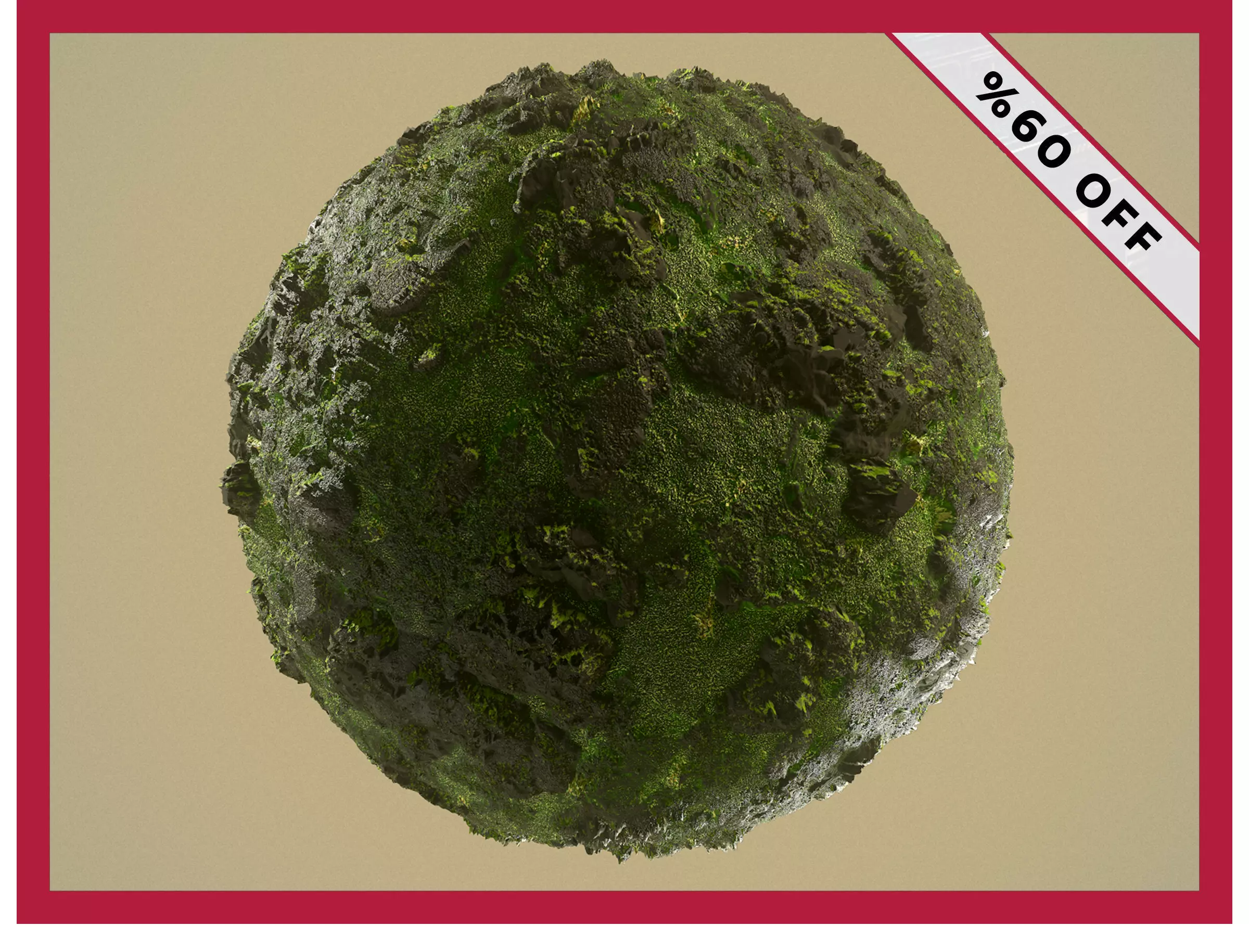 PBR Mossy Rock Ground Terrain Seamless Material Texture Texture_0