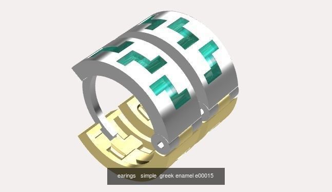 earings   simple   enamel  5 parts 3D Model Collection_2