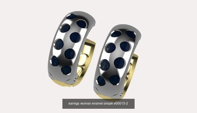 earings   simple   enamel  5 parts 3D Model Collection_1