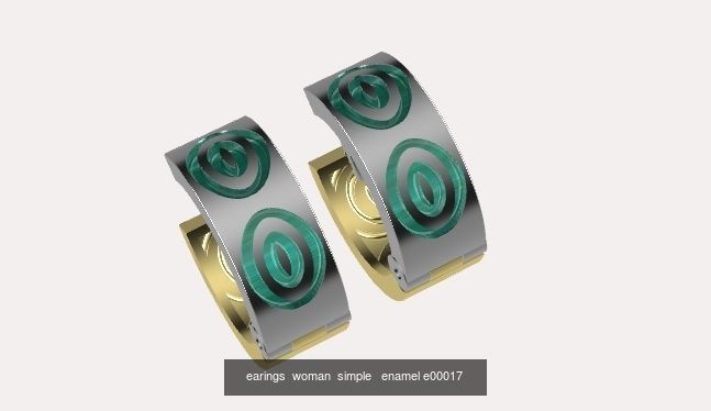 earings   simple   enamel  5 parts 3D Model Collection_4