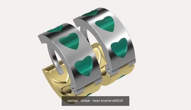 earings   simple   enamel  5 parts 3D Model Collection_5