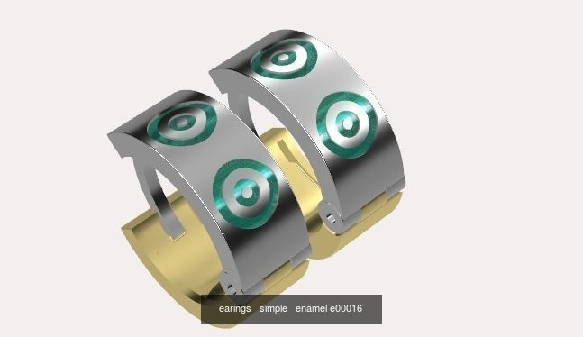 earings   simple   enamel  5 parts 3D Model Collection_3