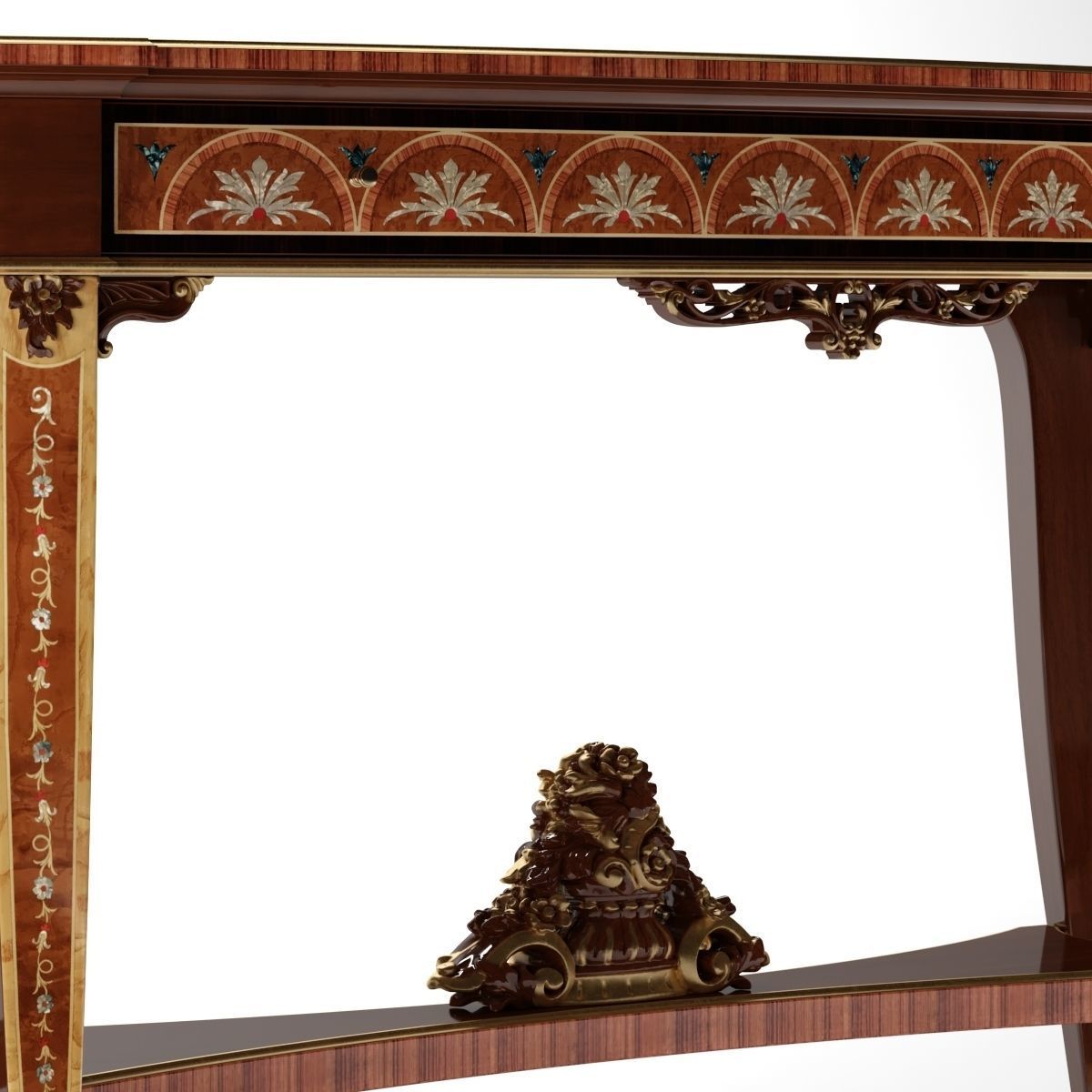 CONSOLLE ornate console table with marble top 3D model_2