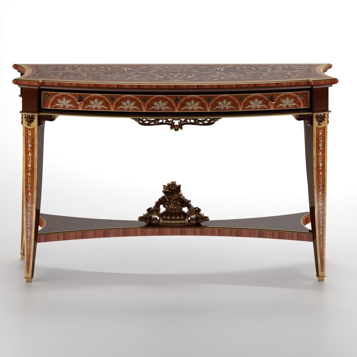 CONSOLLE ornate console table with marble top 3D model_1