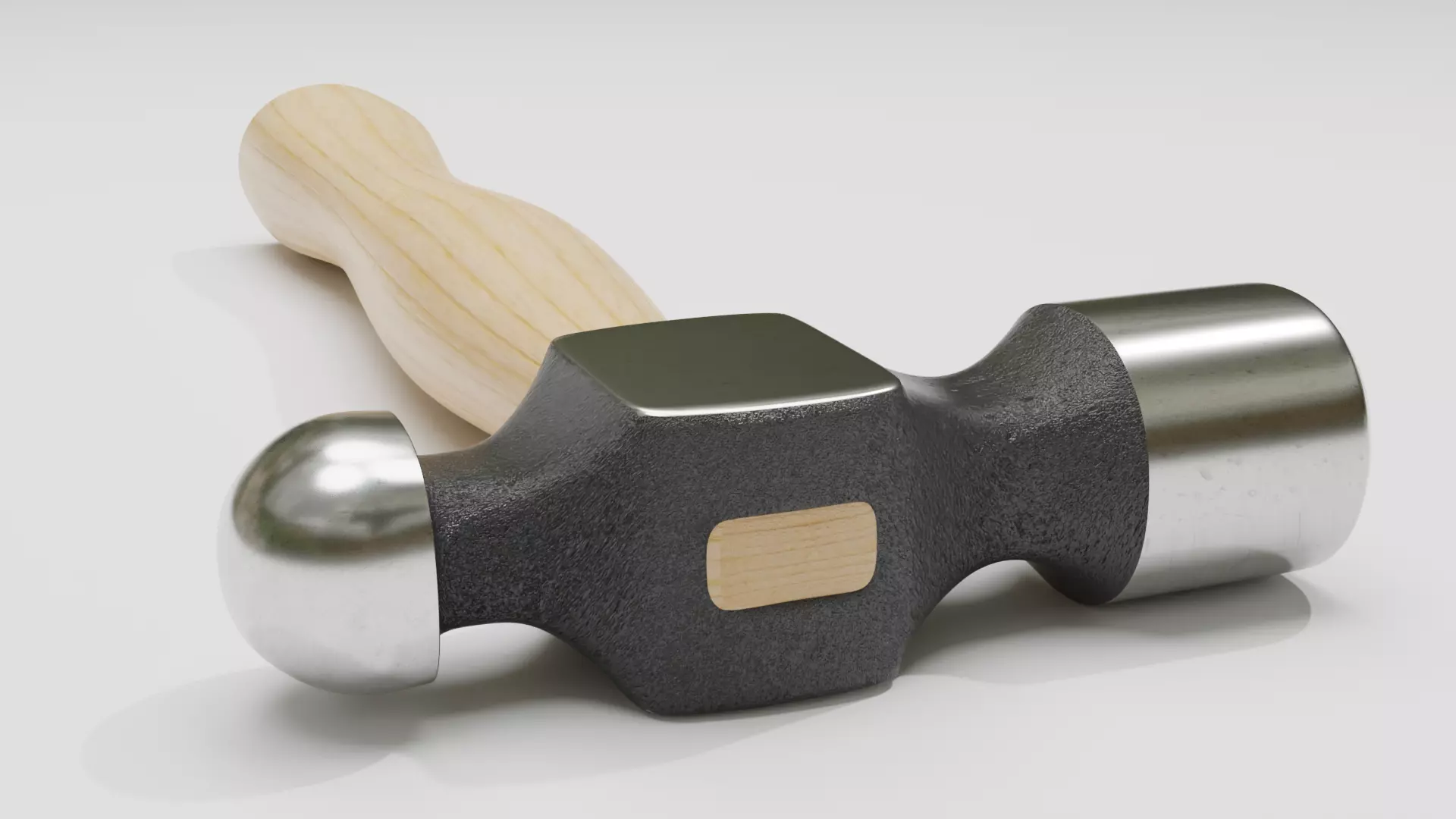 Ball Peen Hammer 3D model_0