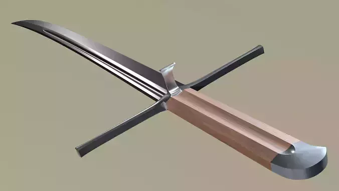 Kriegsmesser or Messer - Historical German Sword Low-poly 3D model