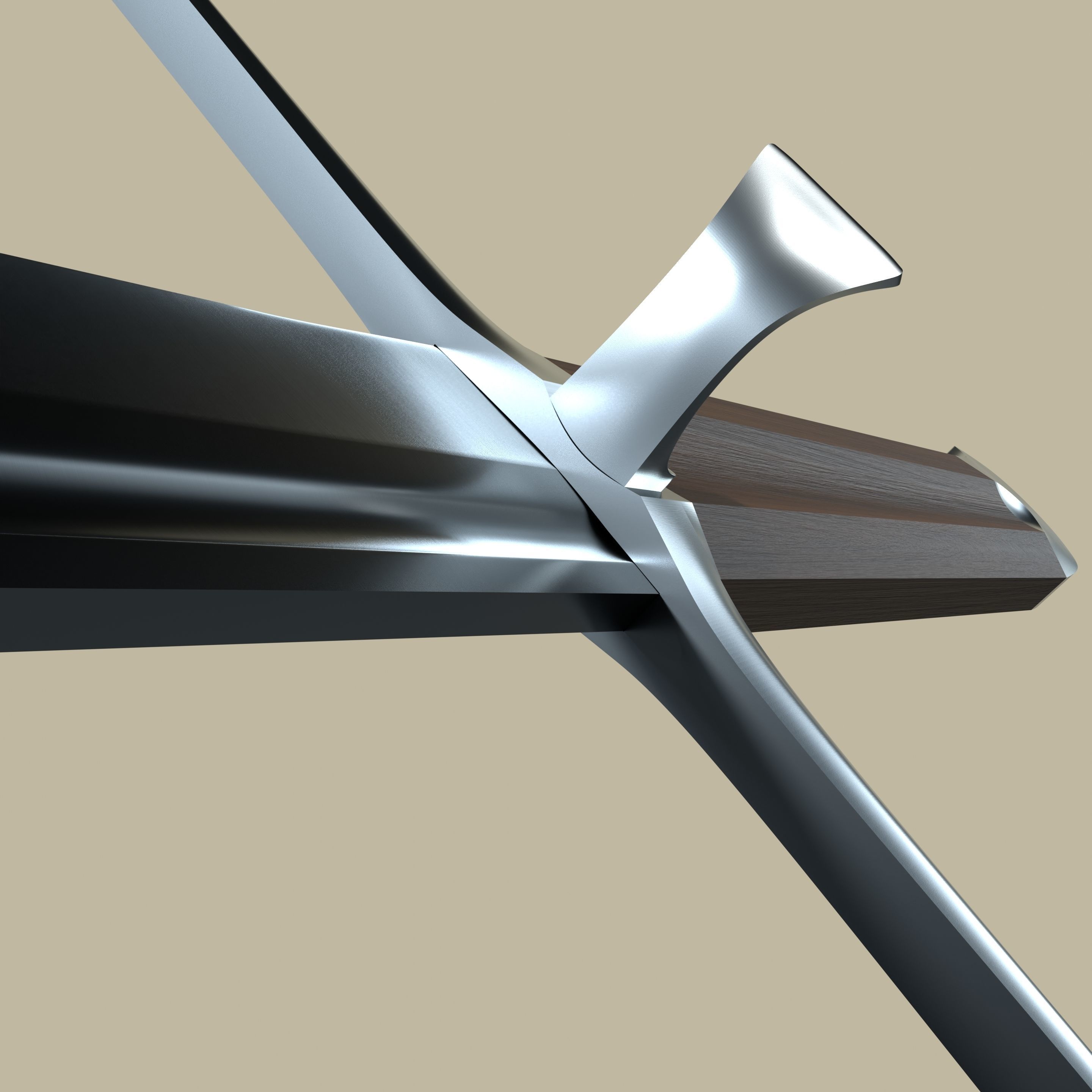 Kriegsmesser or Messer - Historical German Sword Low-poly 3D model_2