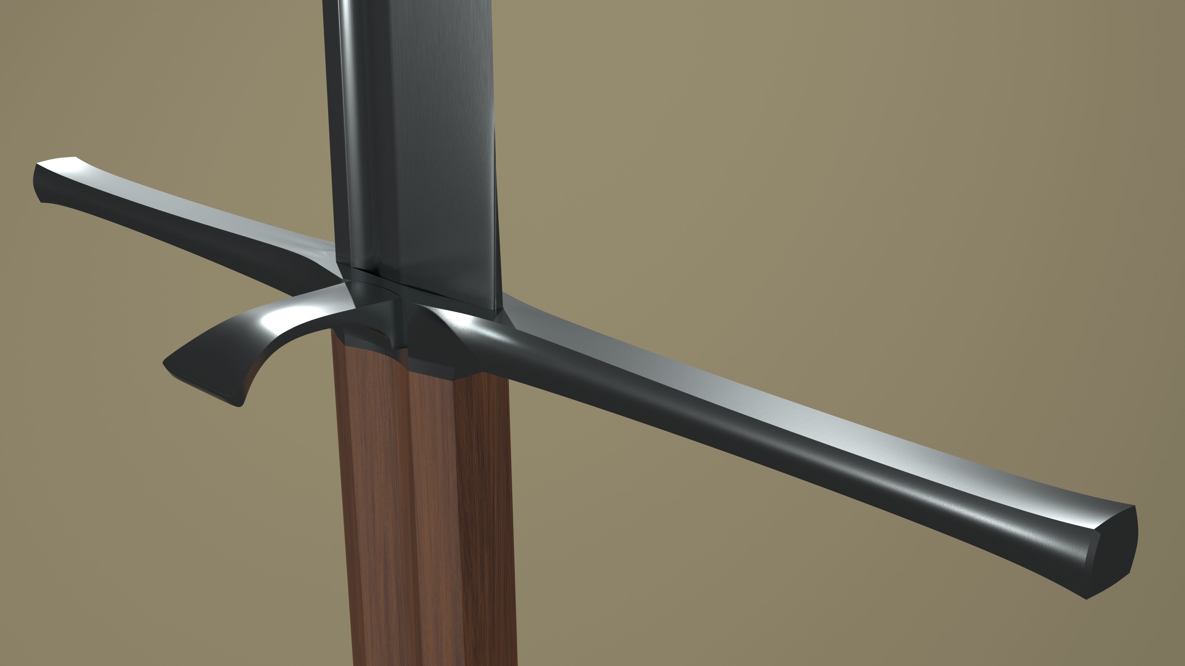 Kriegsmesser or Messer - Historical German Sword Low-poly 3D model_3