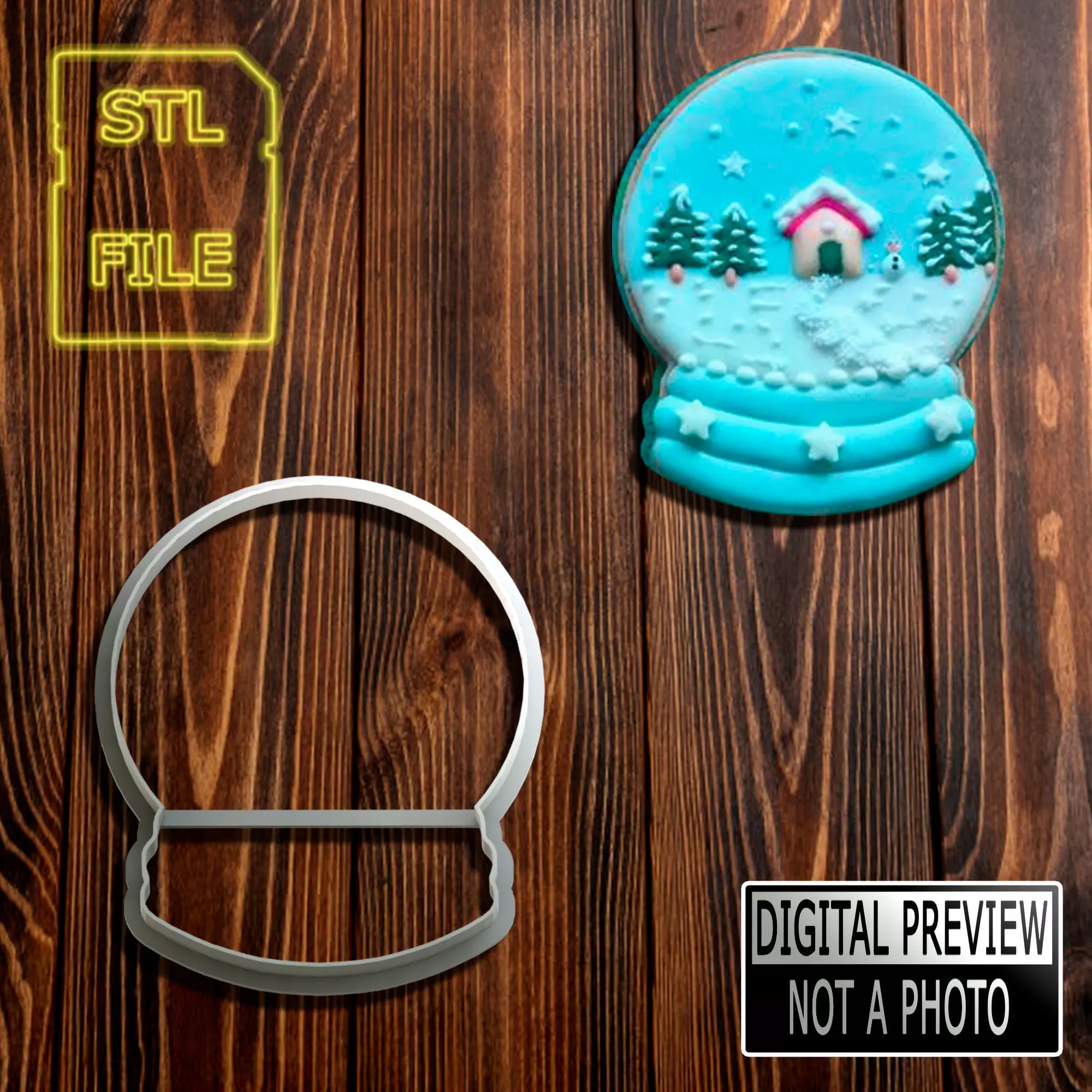 COOKIE CUTTER - CHRISTMAS SNOW GLOBE THEME 3D print model_0