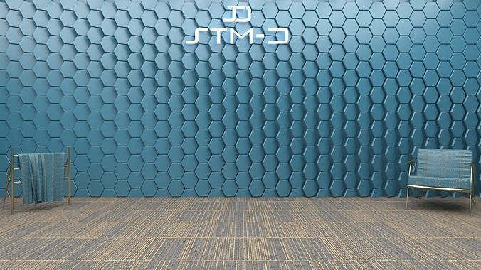STM-D hexagon wall parametric model 130 Low-poly 3D model