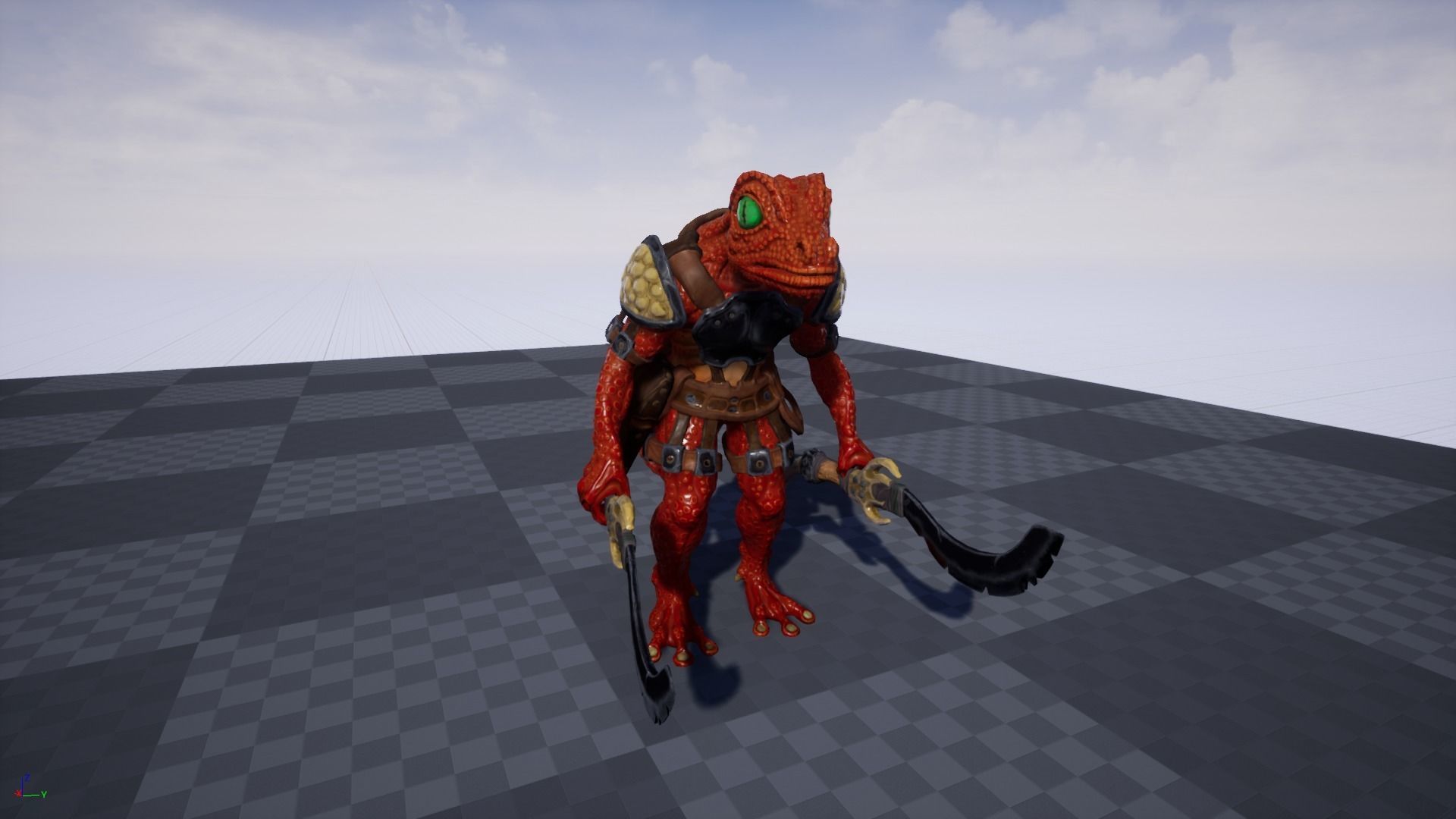 Lizardman - character enemy pack Low-poly 3D model_9