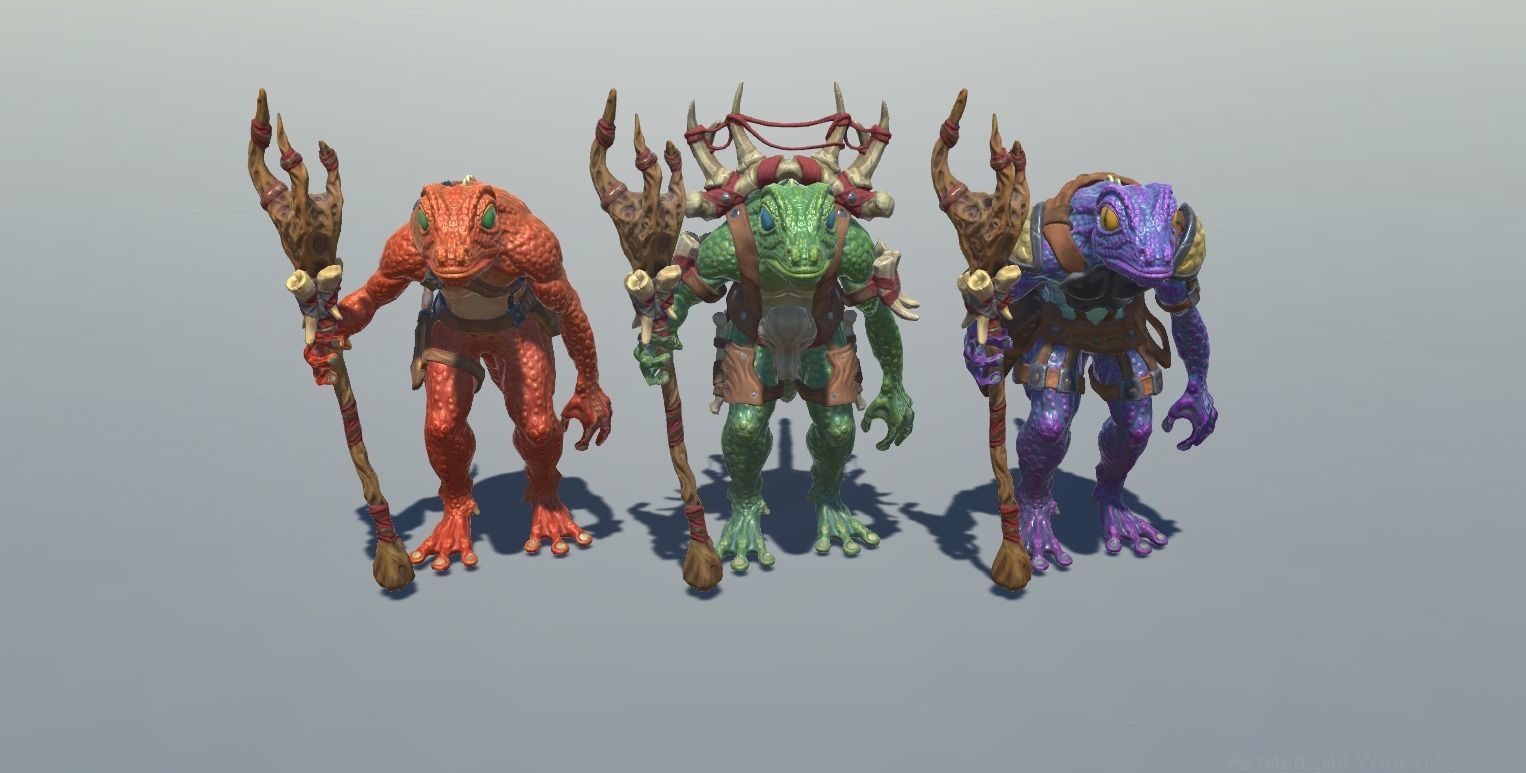 Lizardman - character enemy pack Low-poly 3D model_13