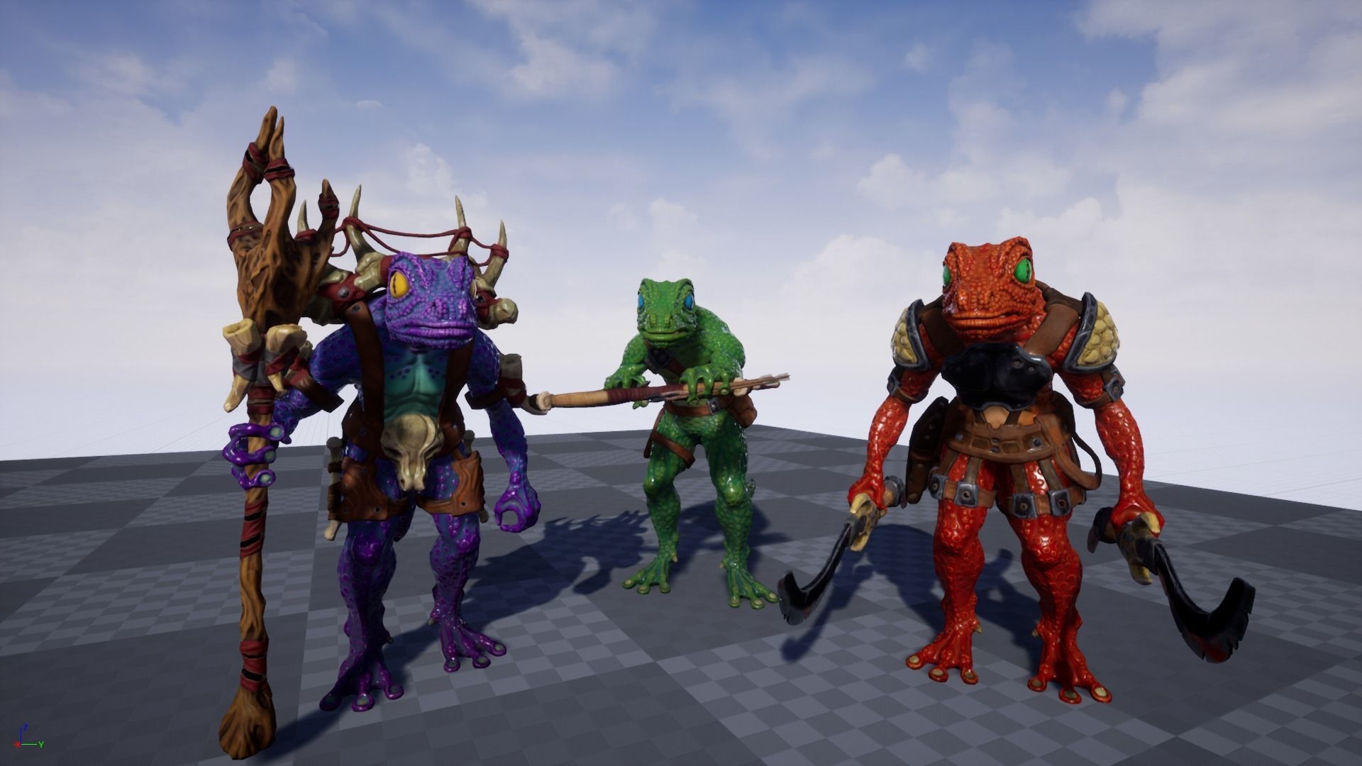 Lizardman - character enemy pack Low-poly 3D model_7