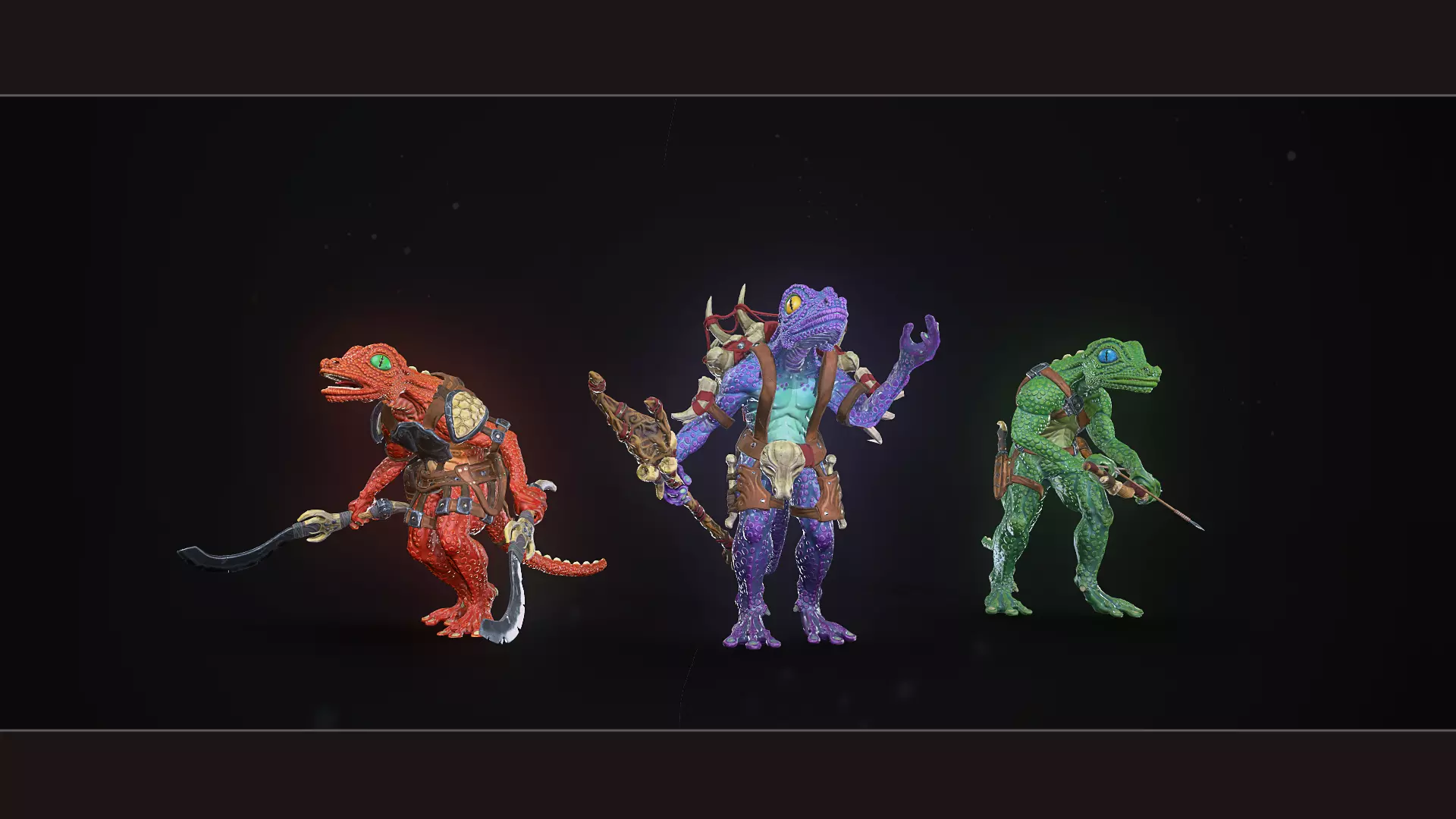 Lizardman - character enemy pack Low-poly 3D model_0