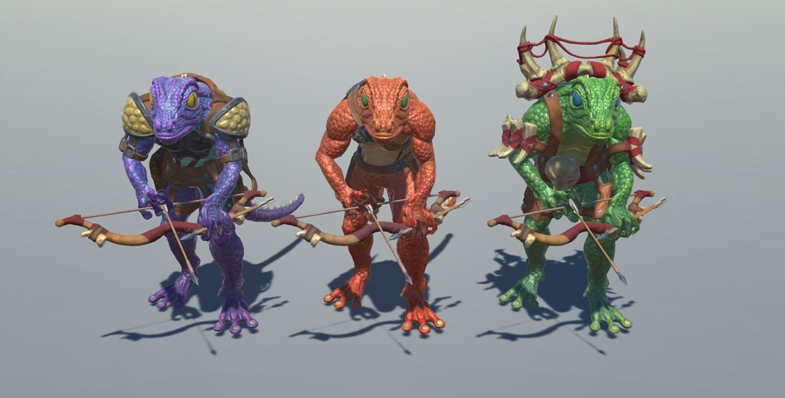 Lizardman - character enemy pack Low-poly 3D model_12