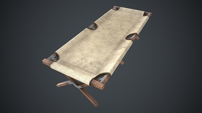 American Army Folding Bed-WWII Low-poly 3D model