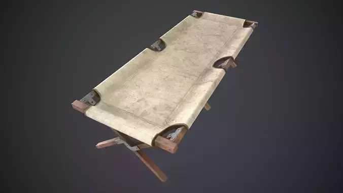American Army Folding Bed-WWII Low-poly 3D model