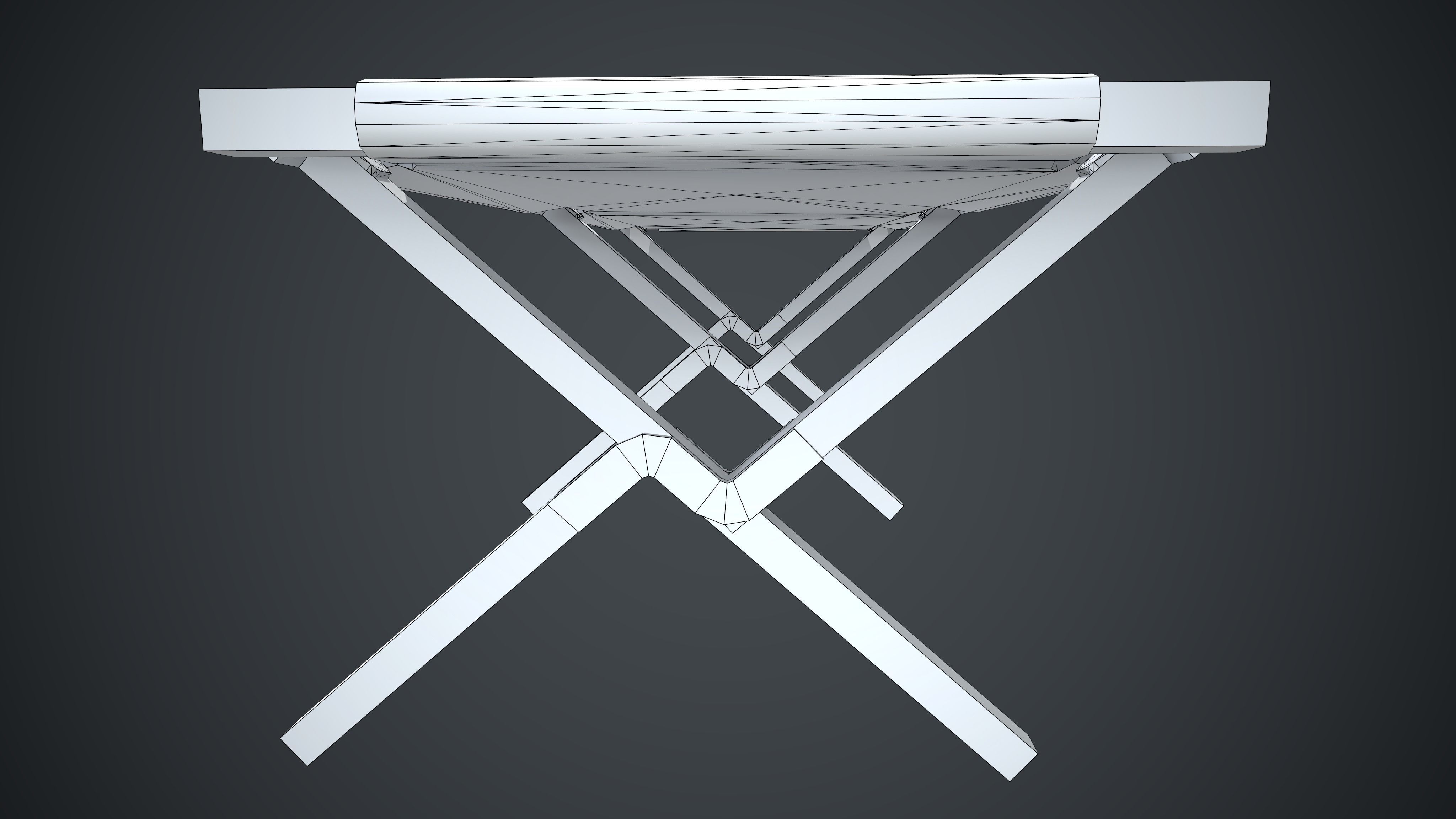 American Army Folding Bed-WWII Low-poly 3D model_7