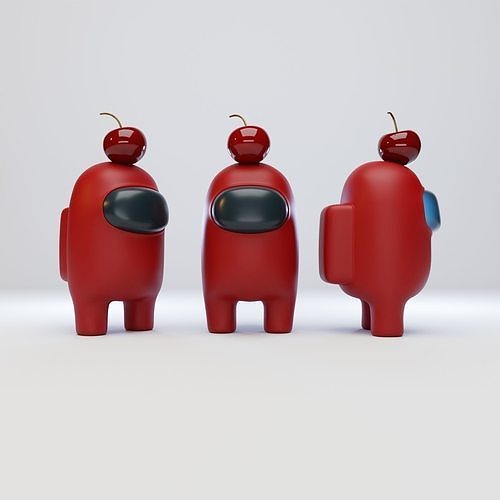 Among Us Cherry Hat Character  3D model