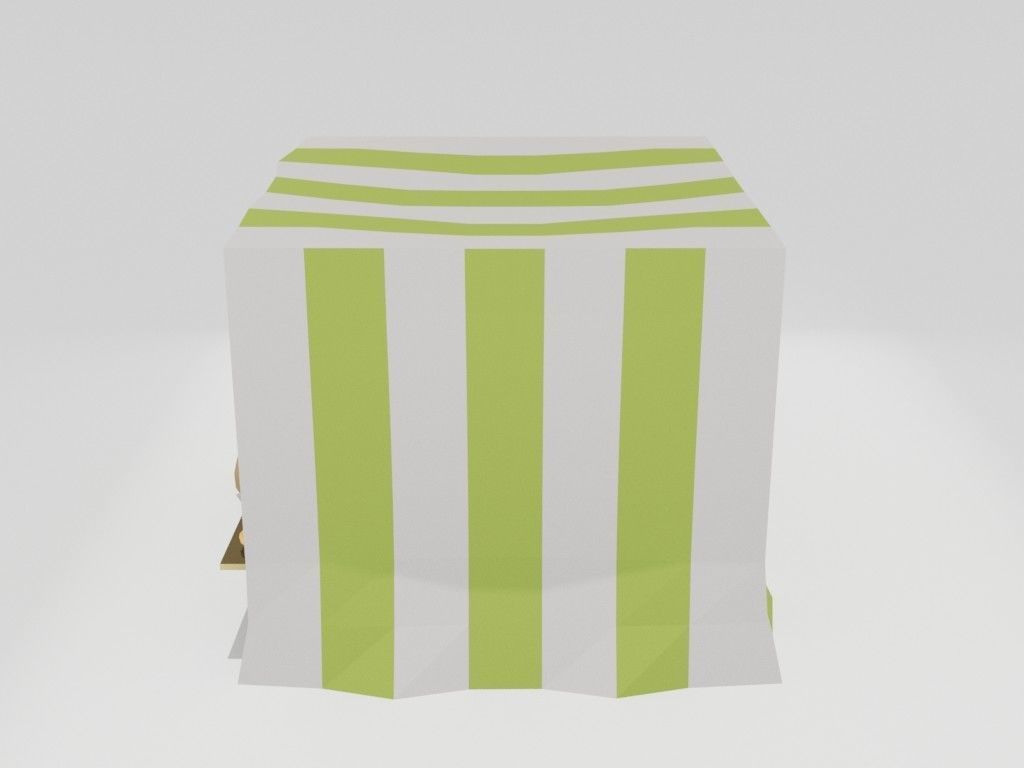 Low poly medieval marketplace Low-poly 3D model_8