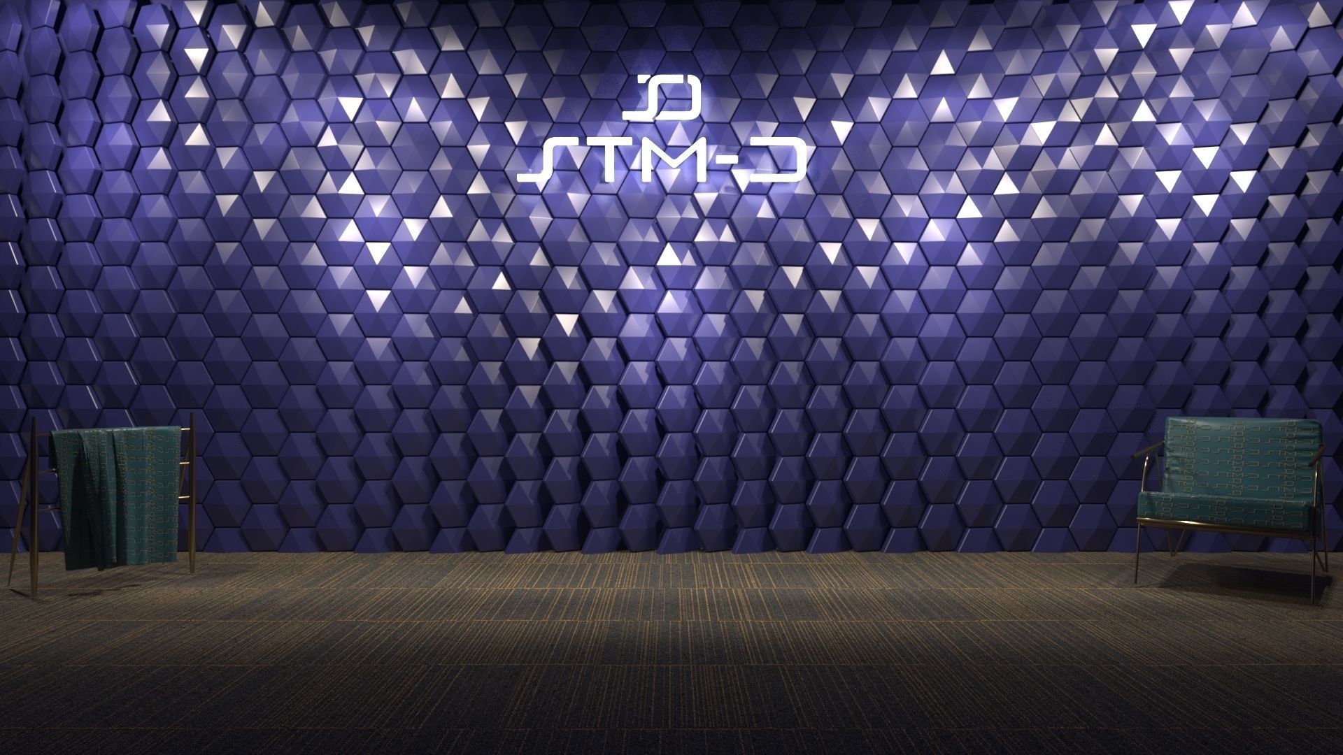 STM-D hexagon wall parametric model 200 Low-poly 3D model_4