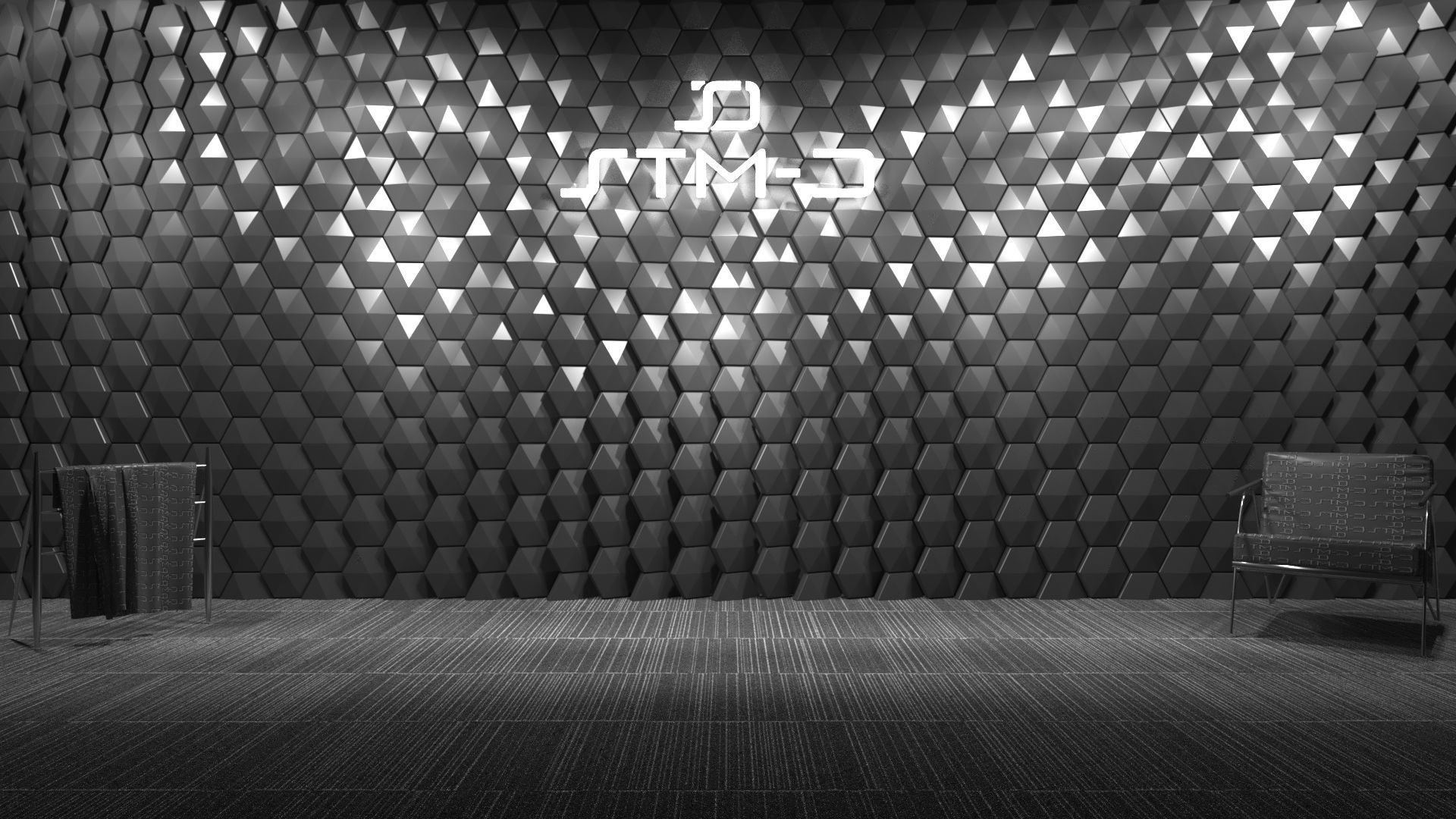 STM-D hexagon wall parametric model 200 Low-poly 3D model_6