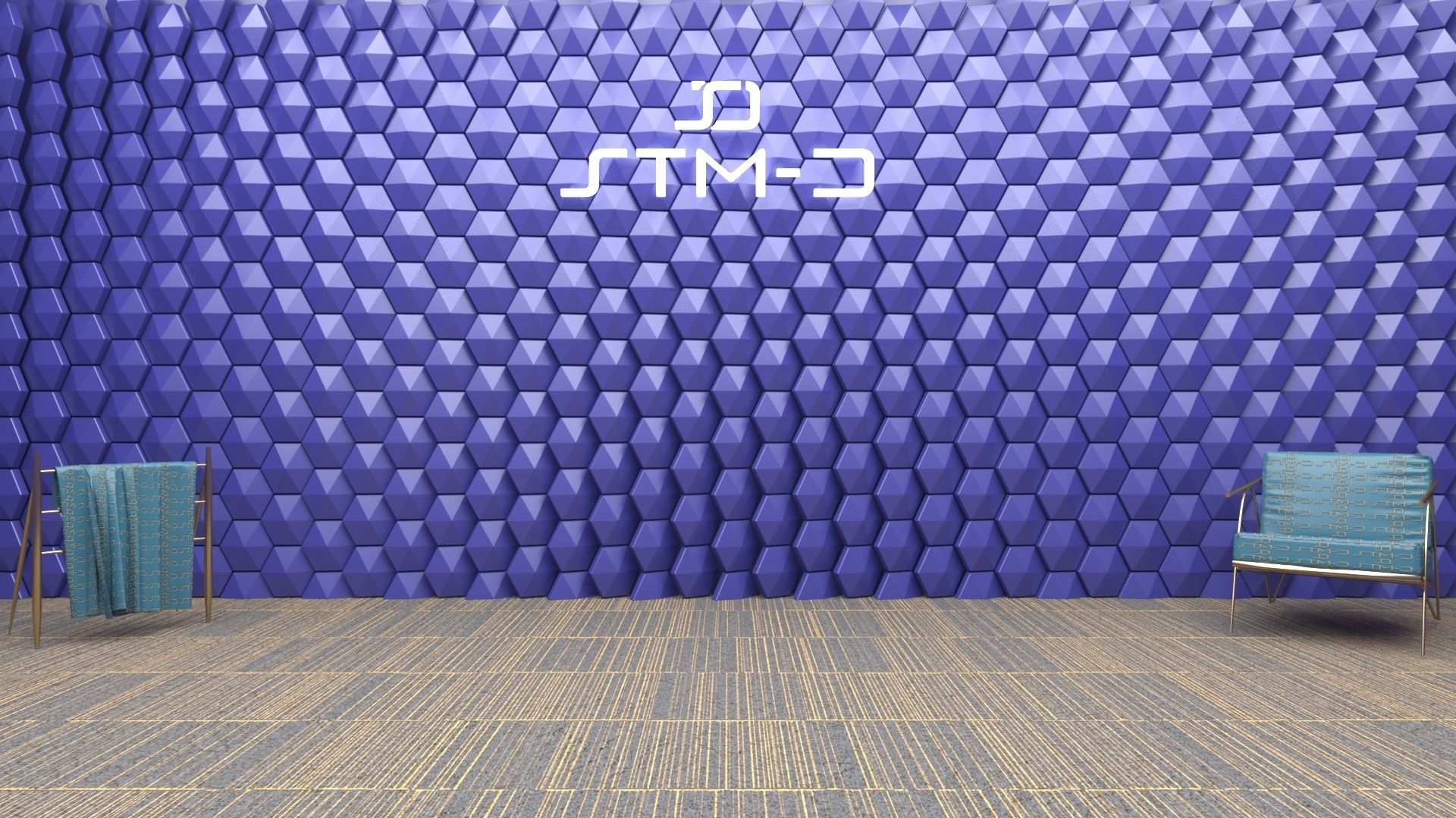 STM-D hexagon wall parametric model 200 Low-poly 3D model_3