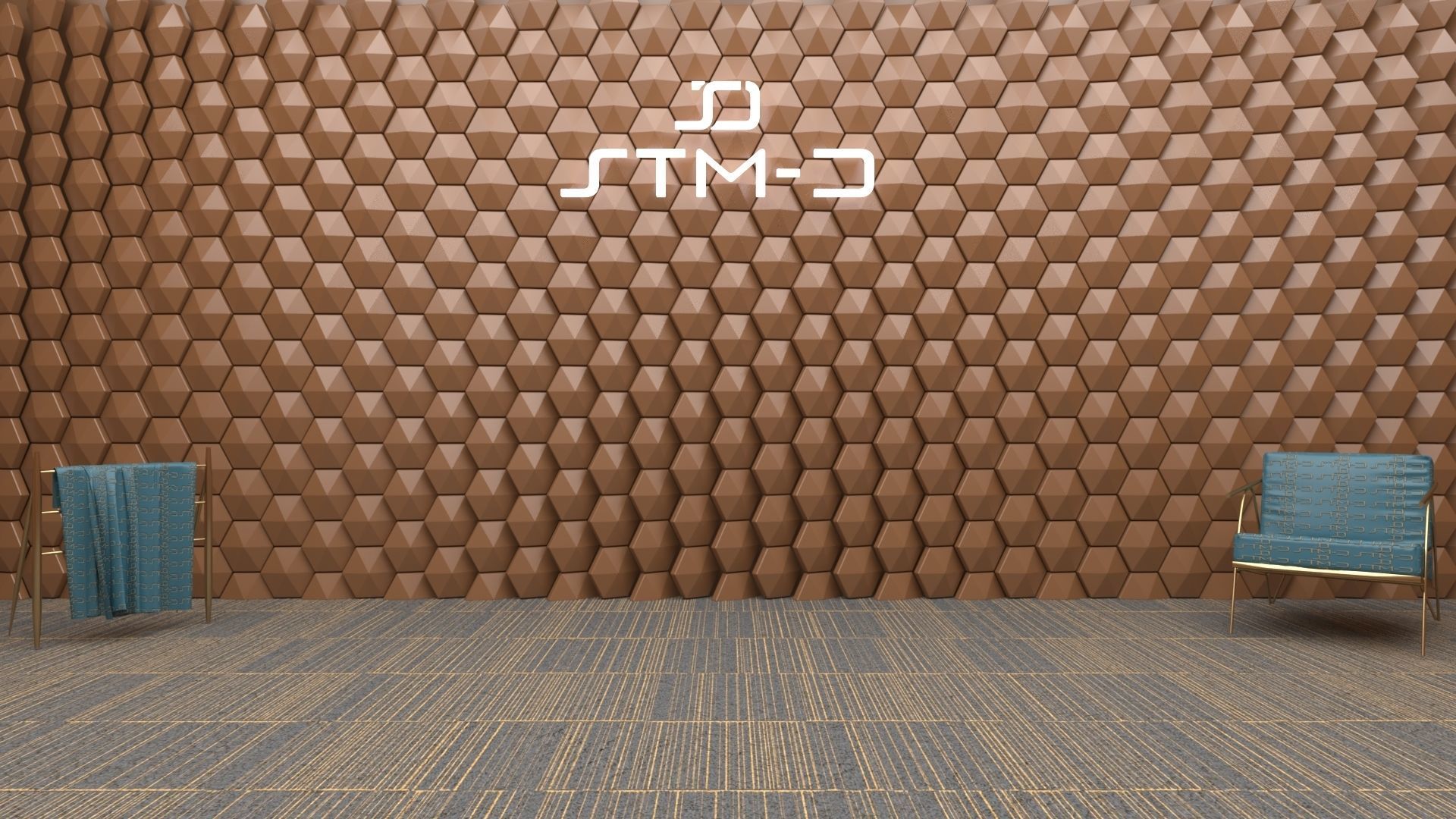 STM-D hexagon wall parametric model 200 Low-poly 3D model_2