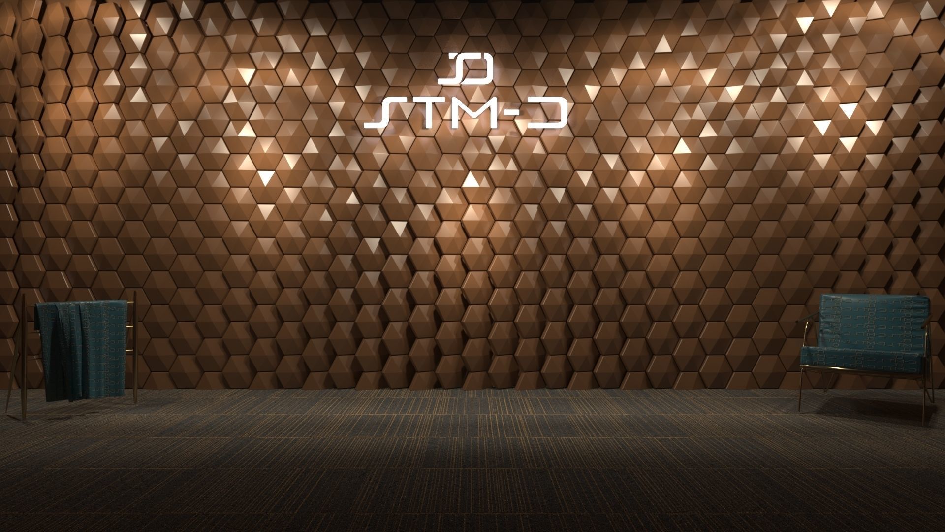 STM-D hexagon wall parametric model 200 Low-poly 3D model_1