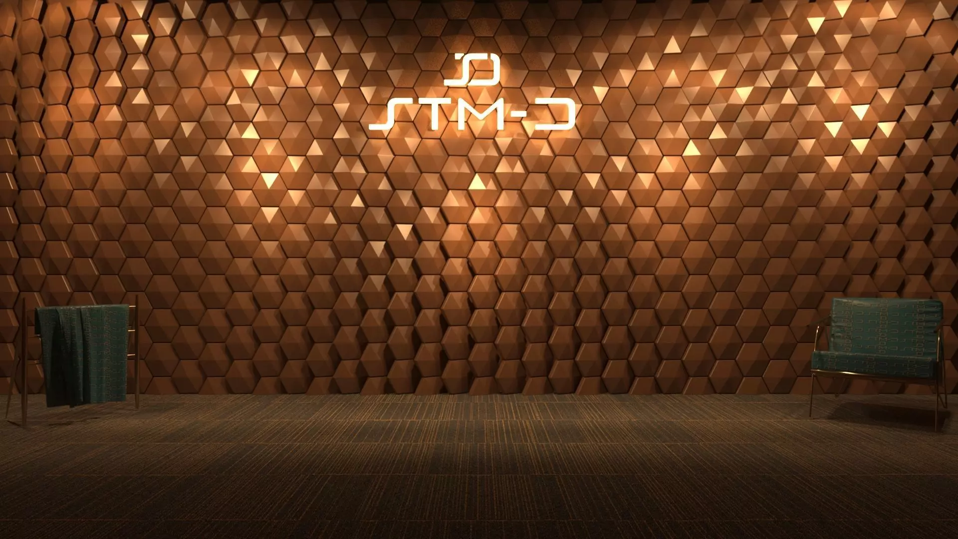 STM-D hexagon wall parametric model 200 Low-poly 3D model_0