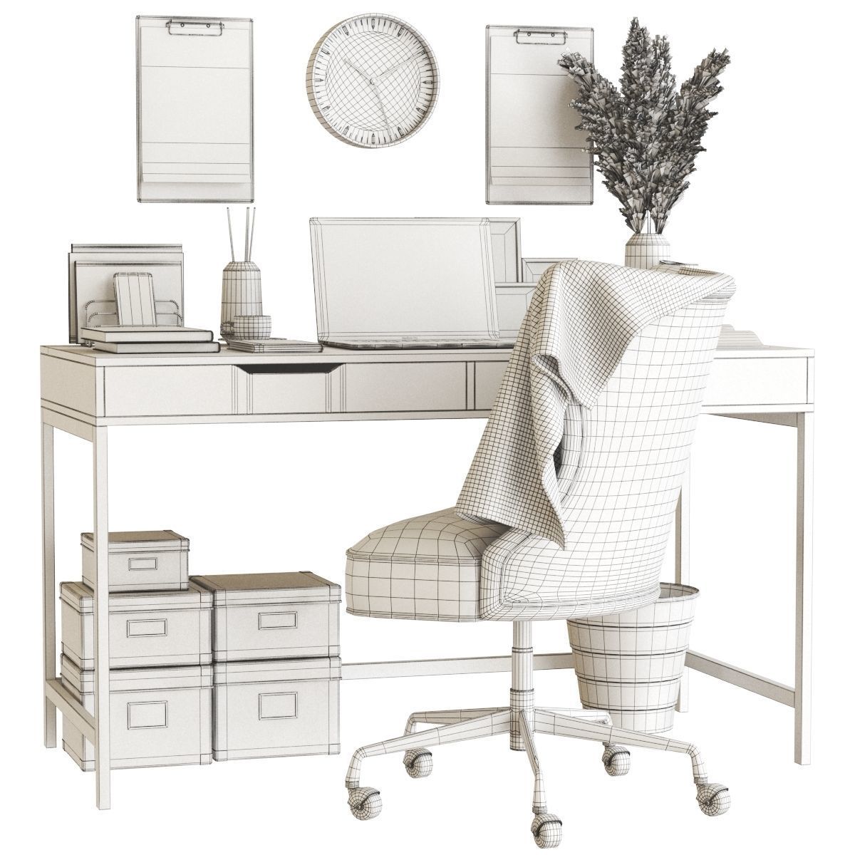 Office workplace 49 3D model_2