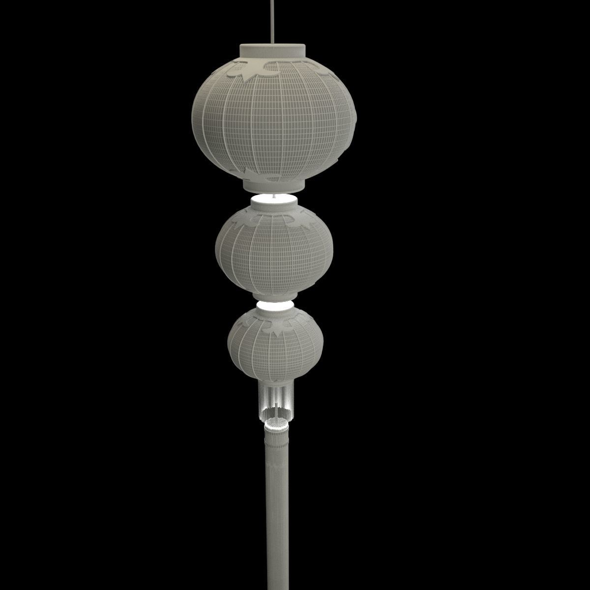 Chinese Red Lantern 3D model_7