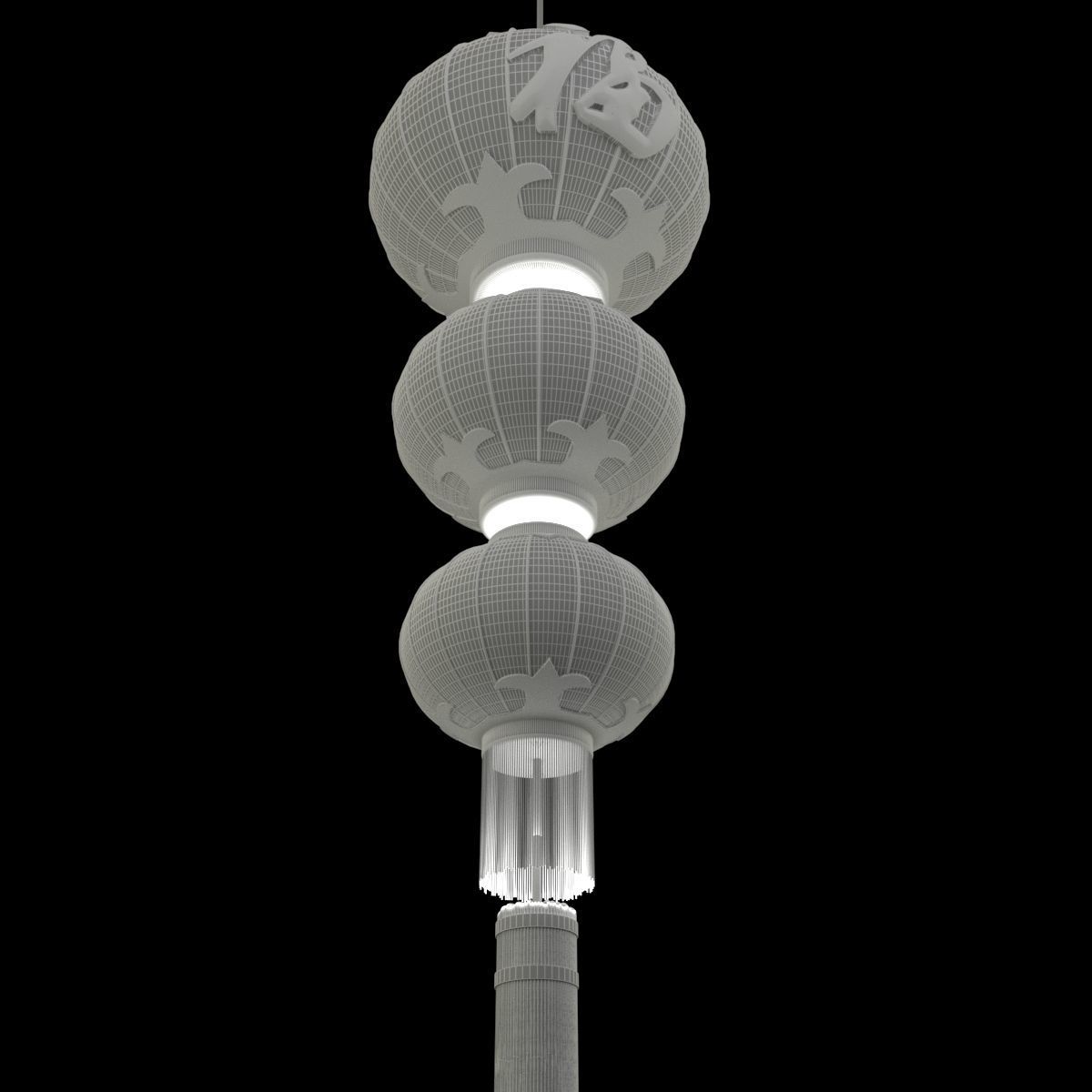 Chinese Red Lantern 3D model_6