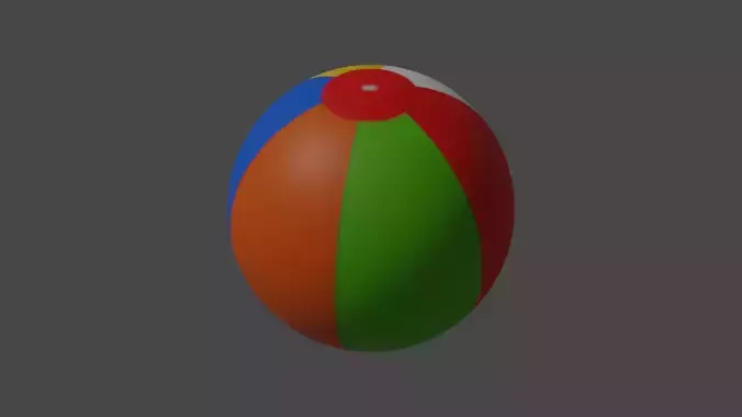Beach Ball Model Free low-poly 3D model