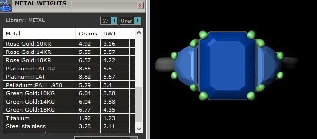 Three Stone Emerald Ring 3D print model_3