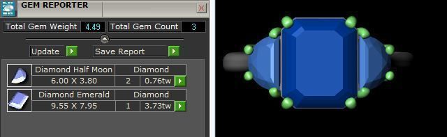 Three Stone Emerald Ring 3D print model_4