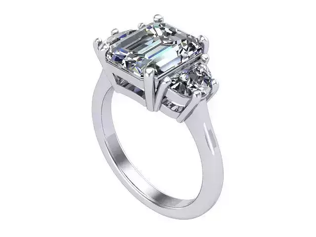 Three Stone Emerald Ring