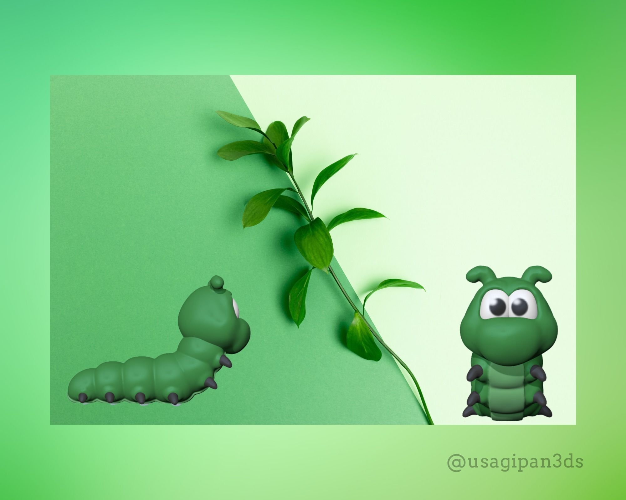 A cute Caterpillar to decorate and play 3D print model_2