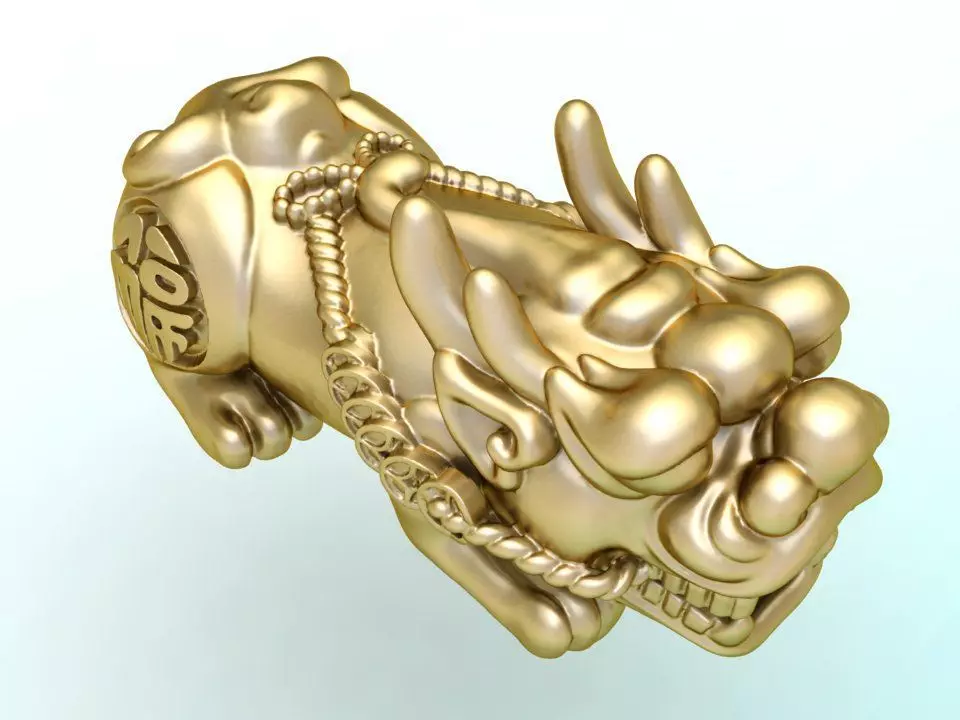 Pixiu Face Bracelet-Unicorn bracelet 3D print model_0