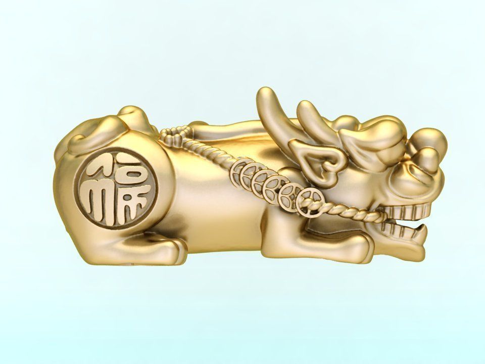 Pixiu Face Bracelet-Unicorn bracelet 3D print model_1